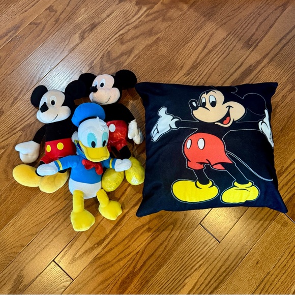 Other - Mickey and Donald Plush Set with Mickey Pillow